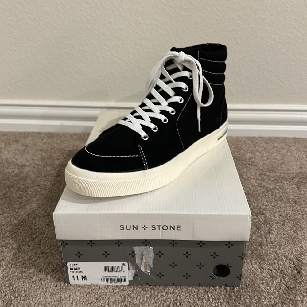 SUN + STONE Jett Lace-Up High Top Sneakers